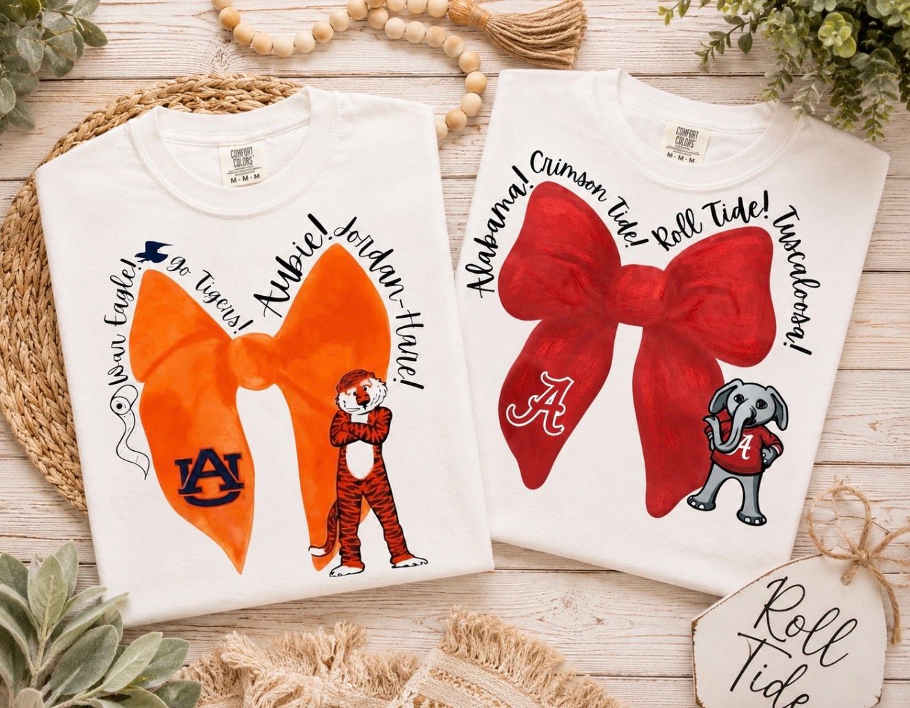AL &amp; AU Bow with Mascot