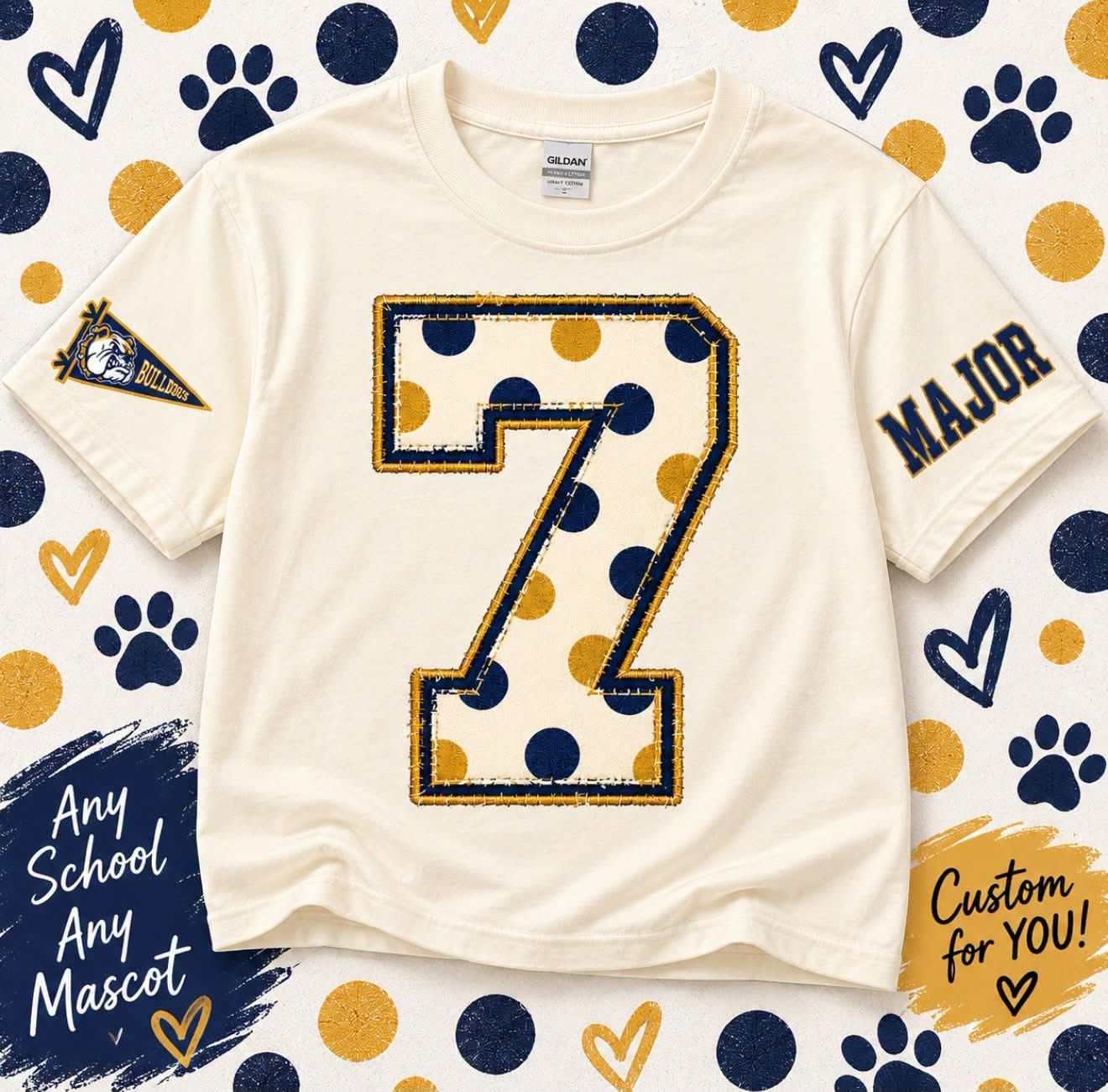 Player Number Polka Dot