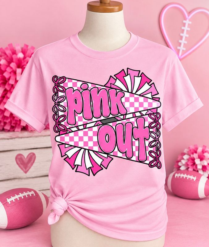 Pink Out Pennant PomPoms