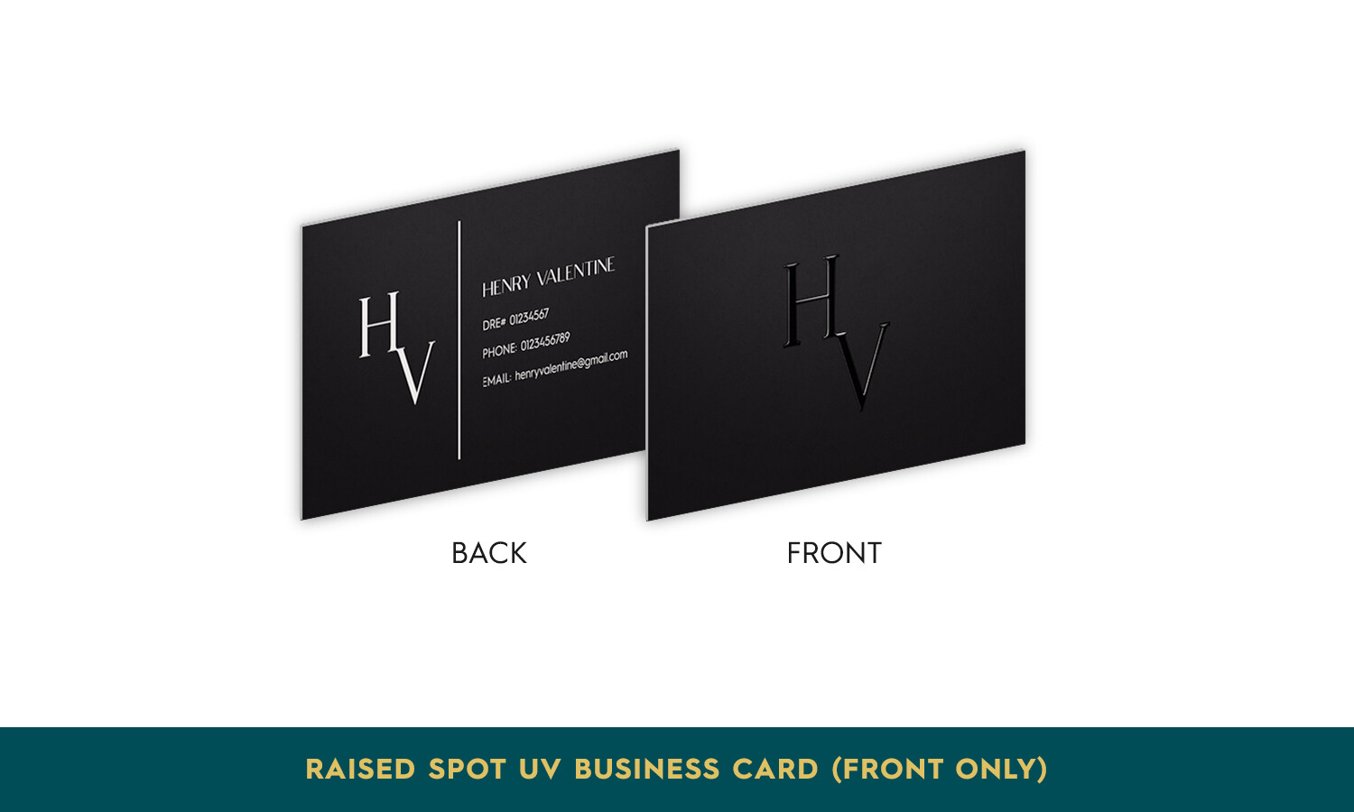 Raised Spot UV Business Card (Front Side Only)