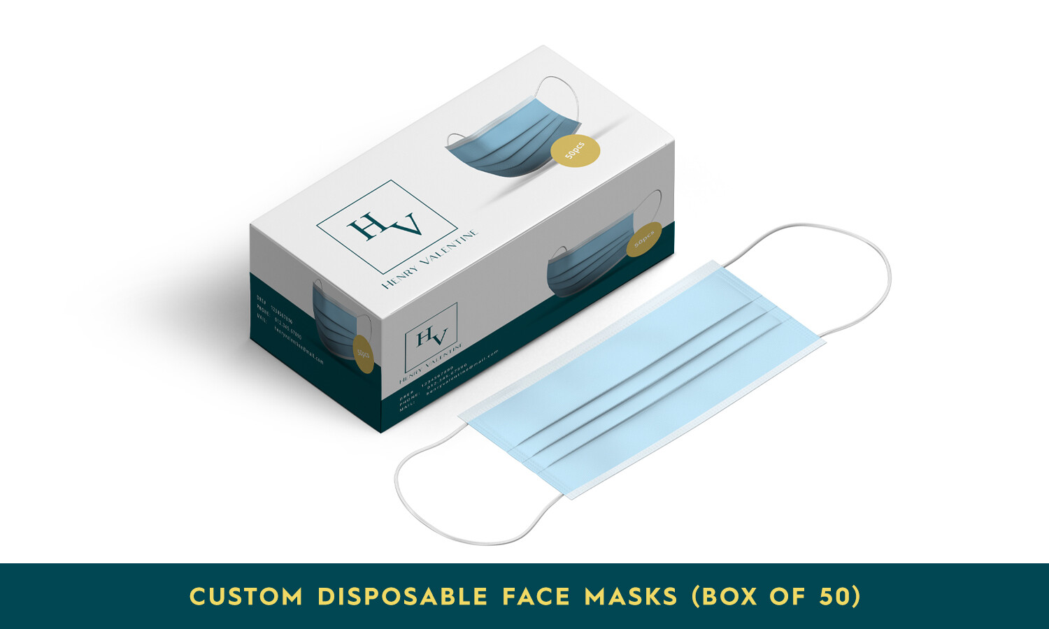 Custom Disposable Face Masks (Box of 50)