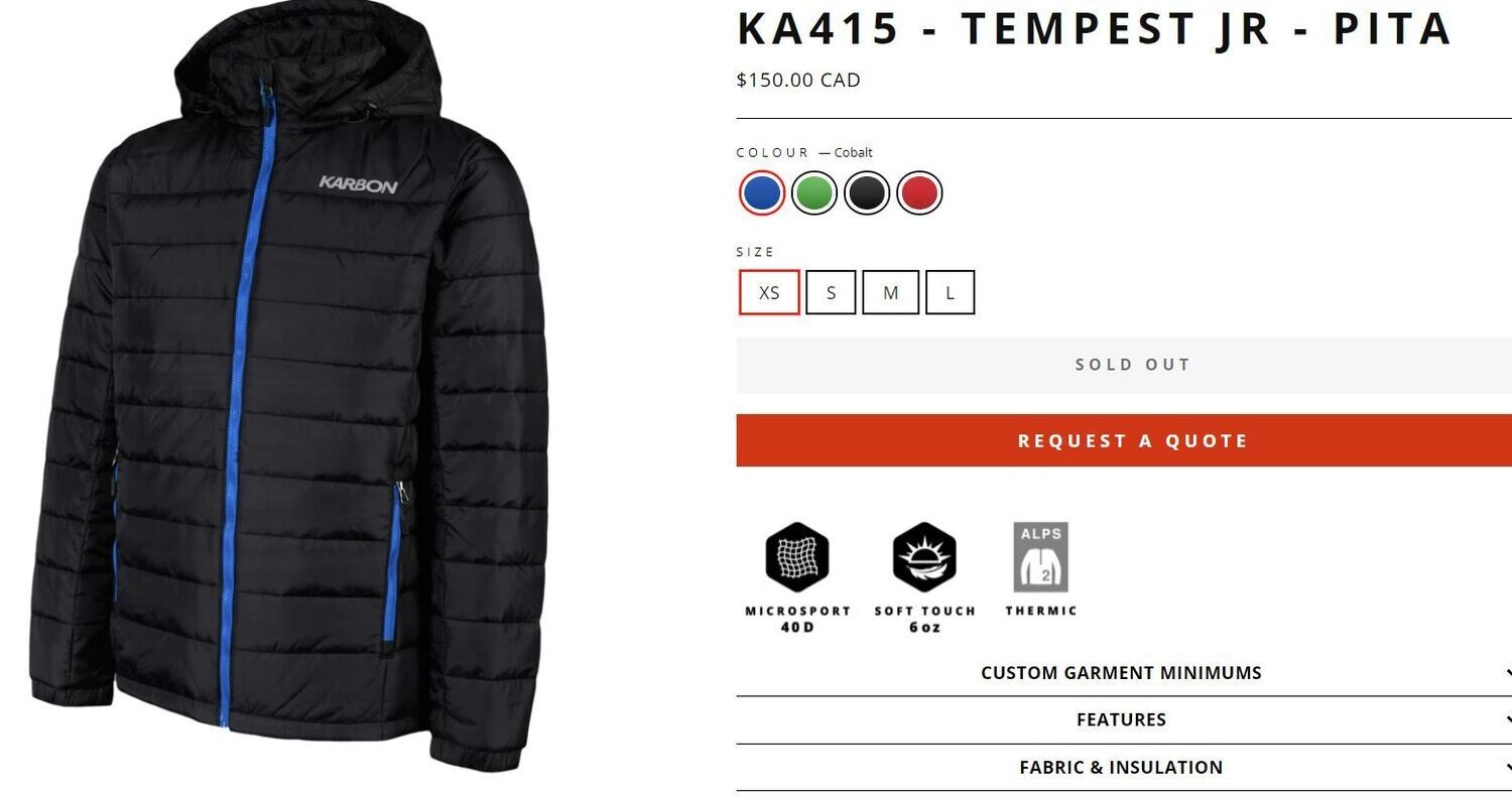 Junior Karbon Light Team Jacket