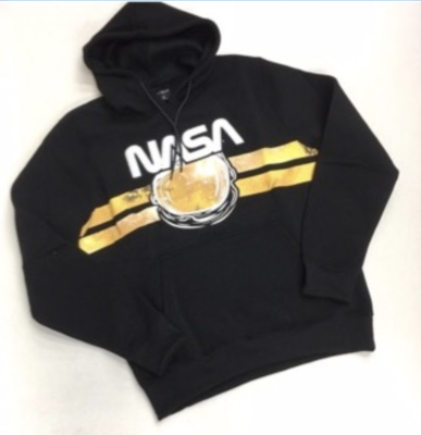WT02 NASA Hoodie in Black/Yellow Logo