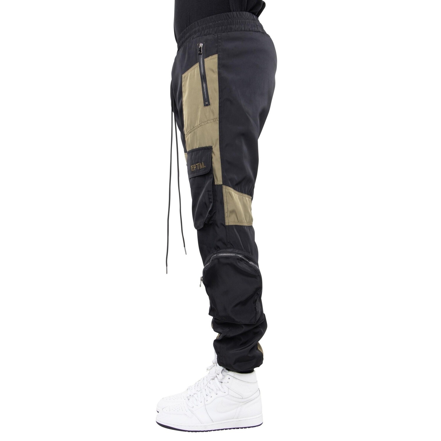 E.P.T.M. Black/Green Color Block Nylon Jacket &amp; Pants Set