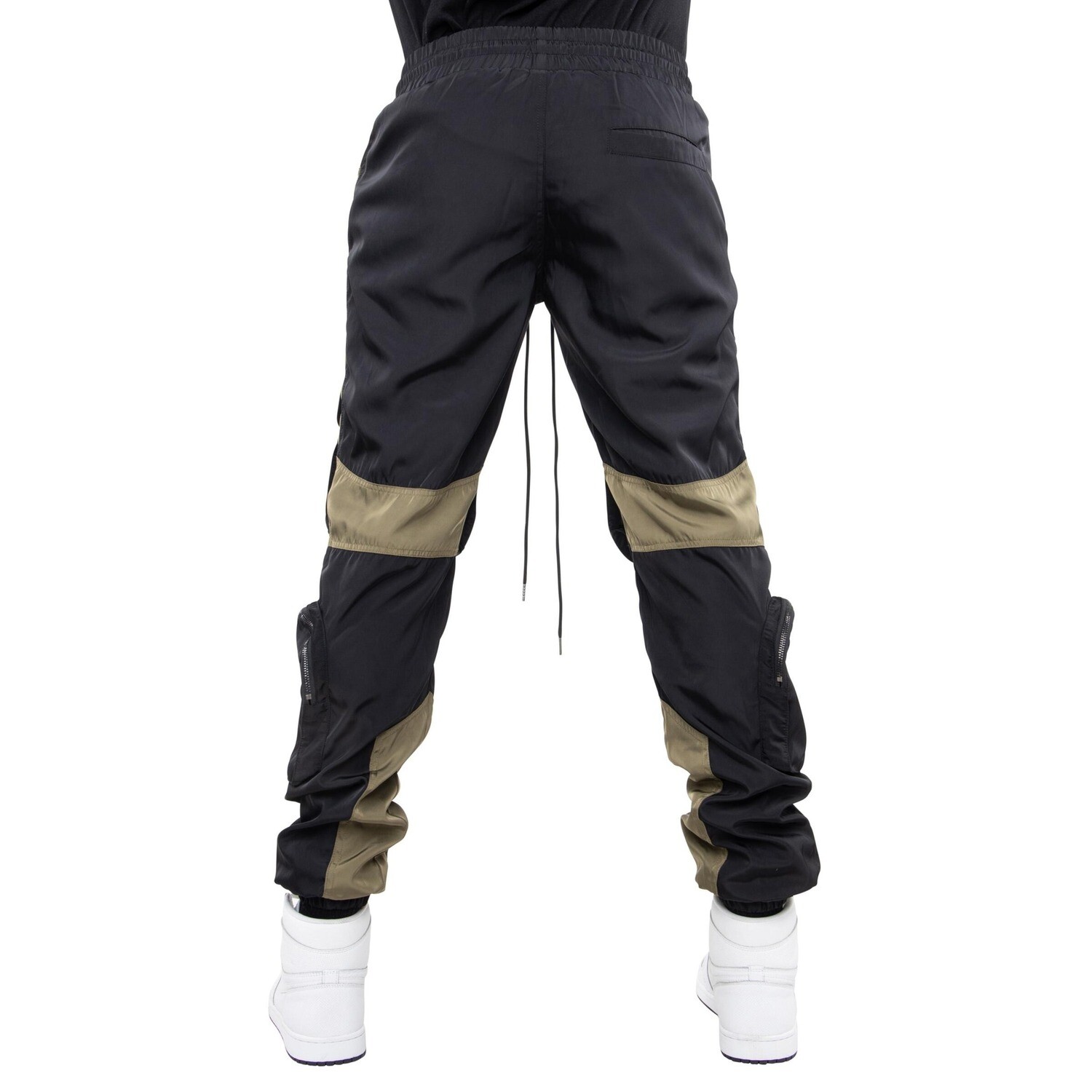 E.P.T.M. Black/Green Color Block Nylon Jacket &amp; Pants Set