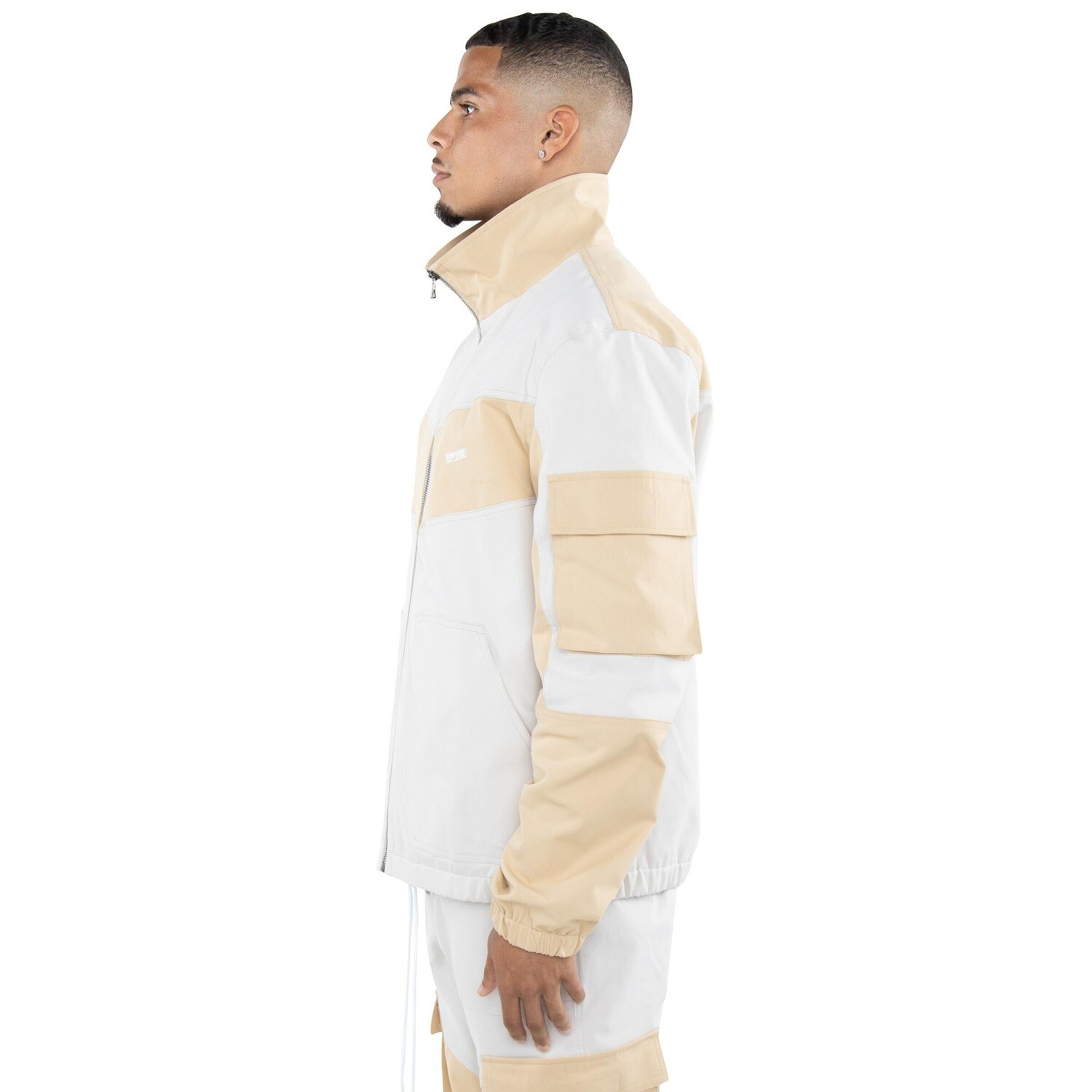 E.P.T.M. Khaki Color Block Twill Jacket &amp; Pants Set