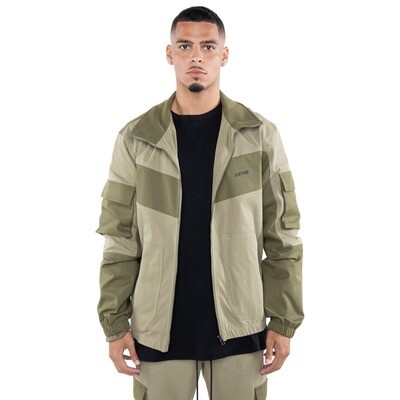 E.P.T.M. Olive Color Block Twill Jacket &amp; Pants Set