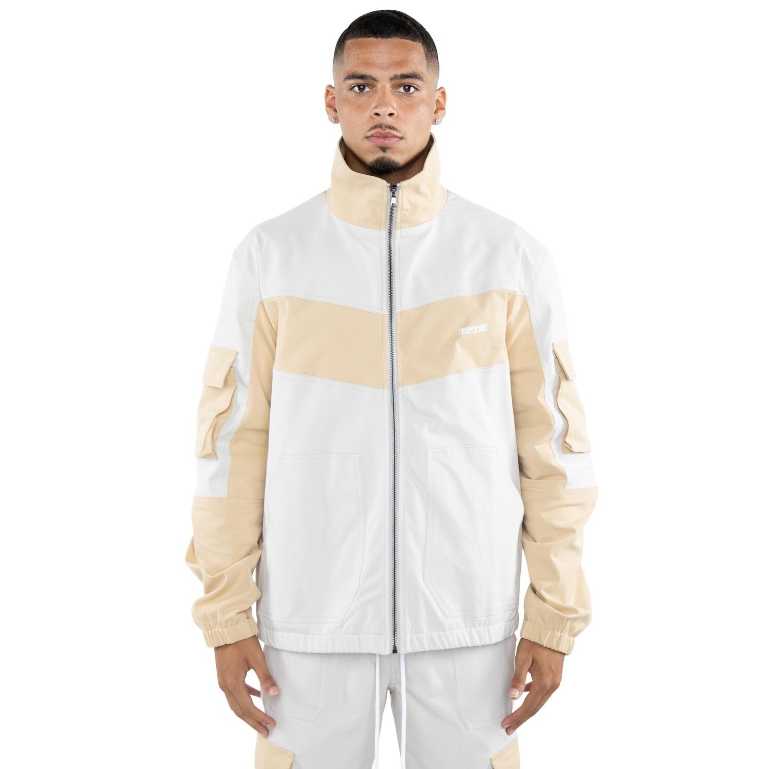 E.P.T.M. Khaki Color Block Twill Jacket &amp; Pants Set