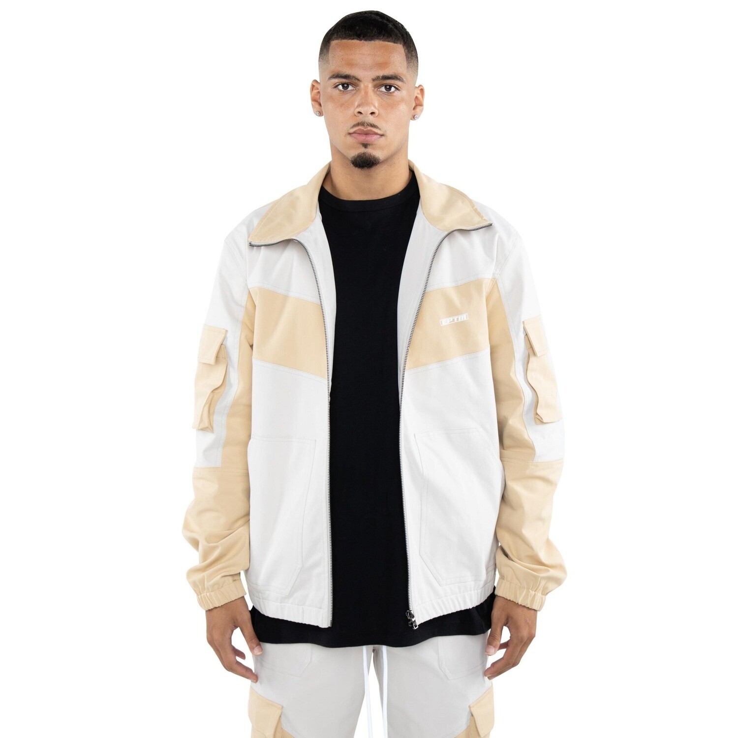 E.P.T.M. Khaki Color Block Twill Jacket &amp; Pants Set