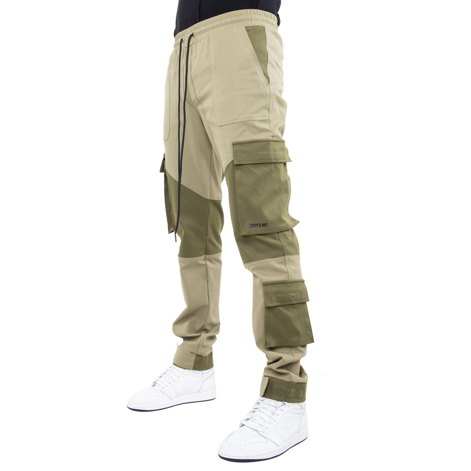 E.P.T.M. Olive Color Block Twill Jacket &amp; Pants Set