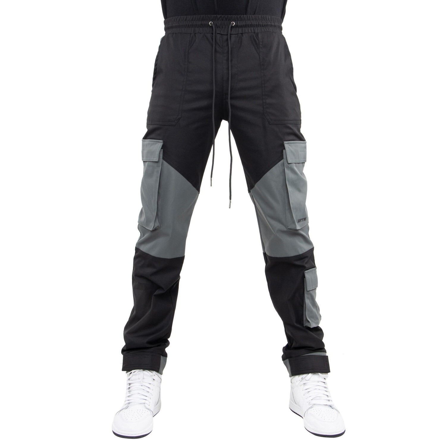 E.P.T.M. Black /Gray Color Block Twill Jacket &amp; Pants Set