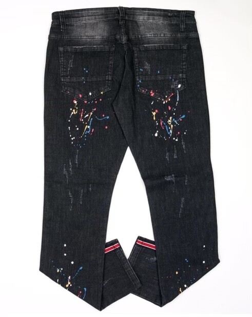 Kilogram Black Wash Denim Jeans w/Splattered Paint
