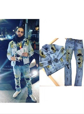 Waimea Lite Blue  Denim Jean Set