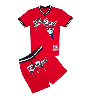 Civilized &quot;Legendary&quot; Baseball Short Set (Red)