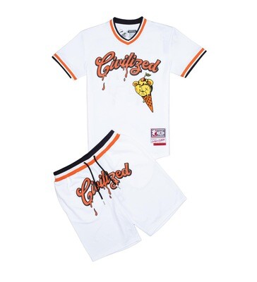 Civilized &quot;Legendary&quot; Baseball Short Set (White)