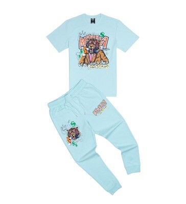 Genuine &quot;My World My Rules&quot; T-Shirt &amp; Jogger Set (Blue)