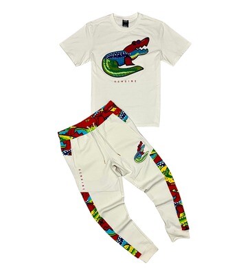 Genuine Gator T-Shirt &amp; Jogger Set (White)