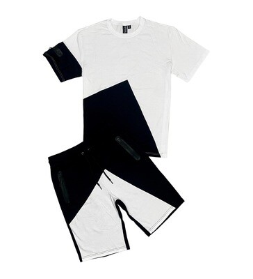 North Republic Color Block Short Set (White/Black)