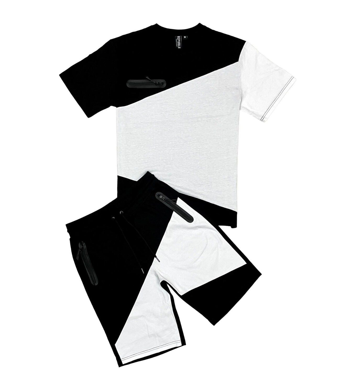 North Republic Color Block Short Set (Black/White)