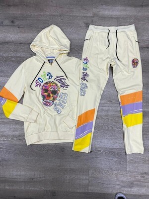 BKYS &quot;Don’t Think Twice&quot; Hoodie &amp; Jogger Set (Off White)