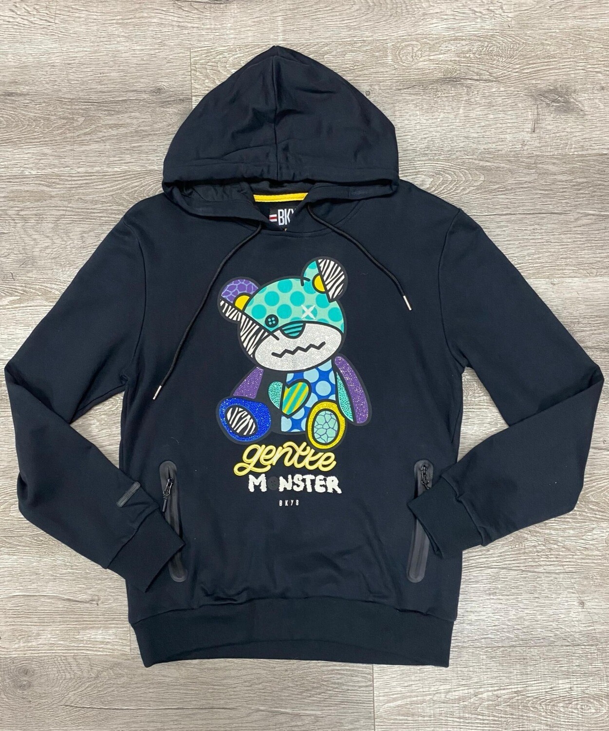 BKYS &quot;Gentle Monster&quot; Rhinestone Hoodie (Black)