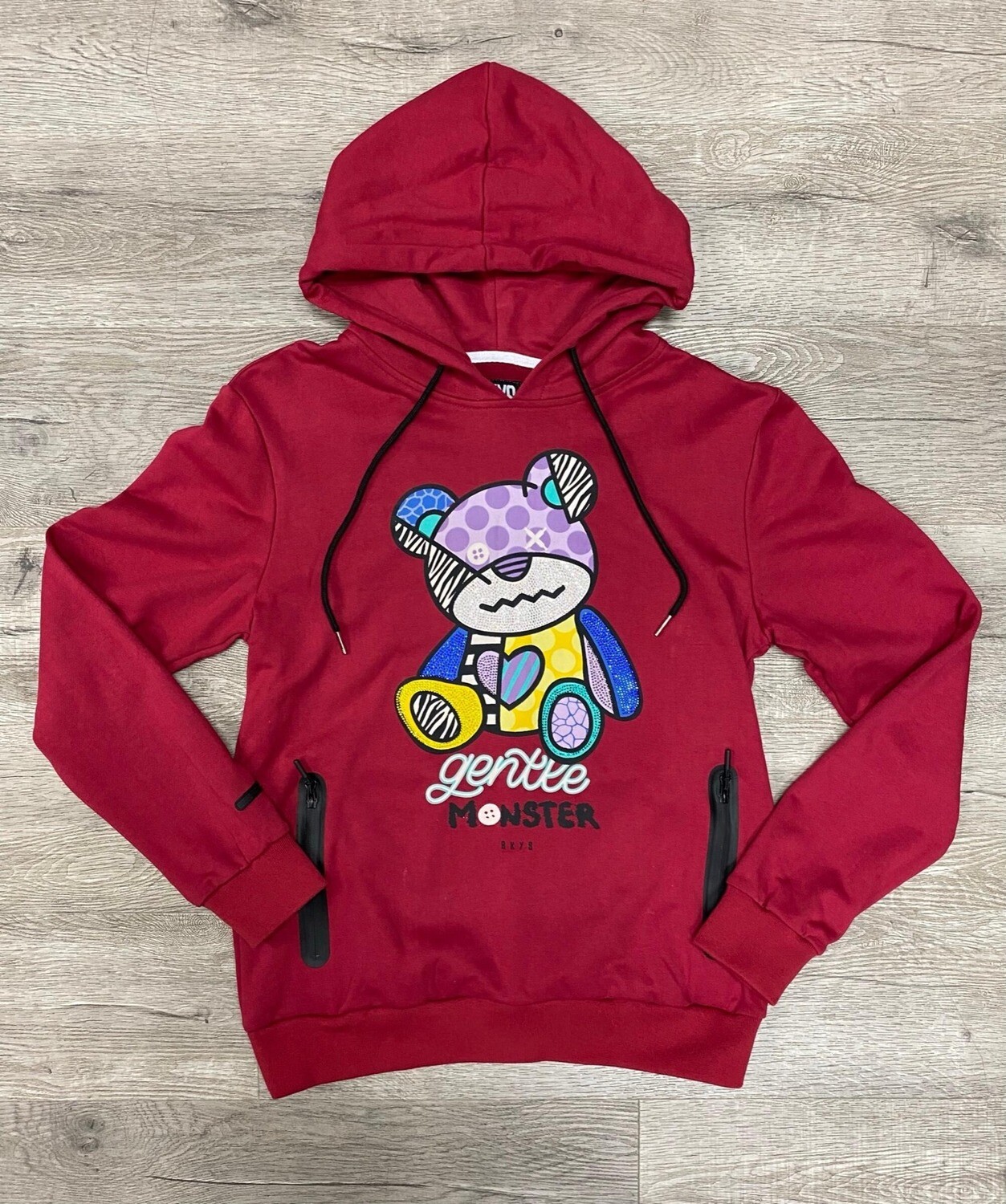 BKYS &quot;Gentle Monster&quot; Rhinestone Hoodie (Red)