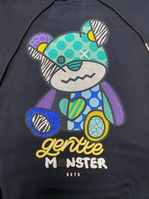 BKYS "Gentle Monster" Rhinestone Hoodie (Black)