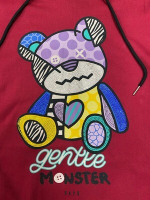 BKYS "Gentle Monster" Rhinestone Hoodie (Red)