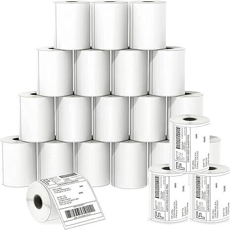 Direct Thermal Shipping 250 Labels Printer Sticker Roll (White, 6&quot;x 4&quot;) Pack of 24