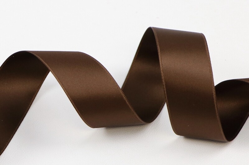 Band Satin Double Face &quot;brun&quot;