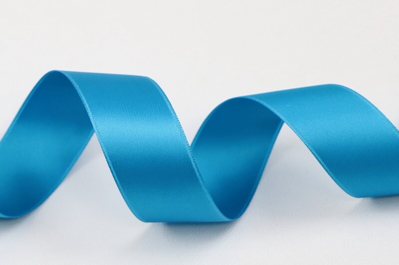 Band Satin Double Face &quot;aqua&quot;