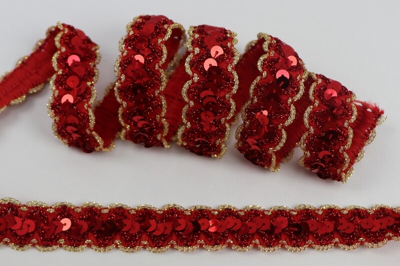 Borte Pailletten &quot;rot&quot;