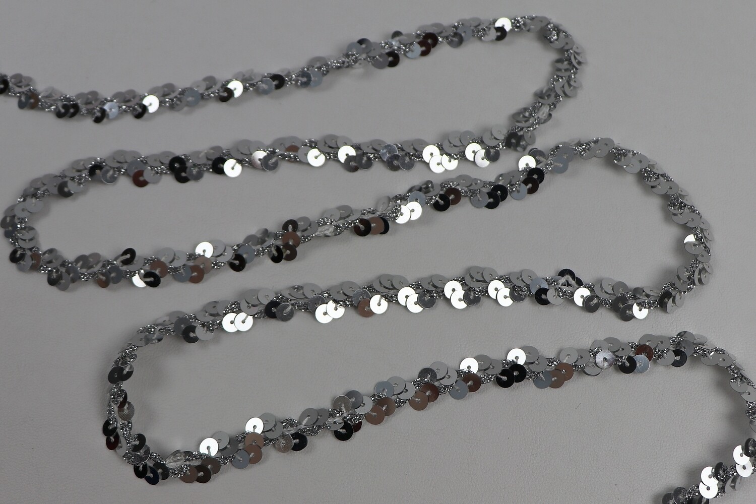 Band Pailletten metallic &quot;silber&quot;