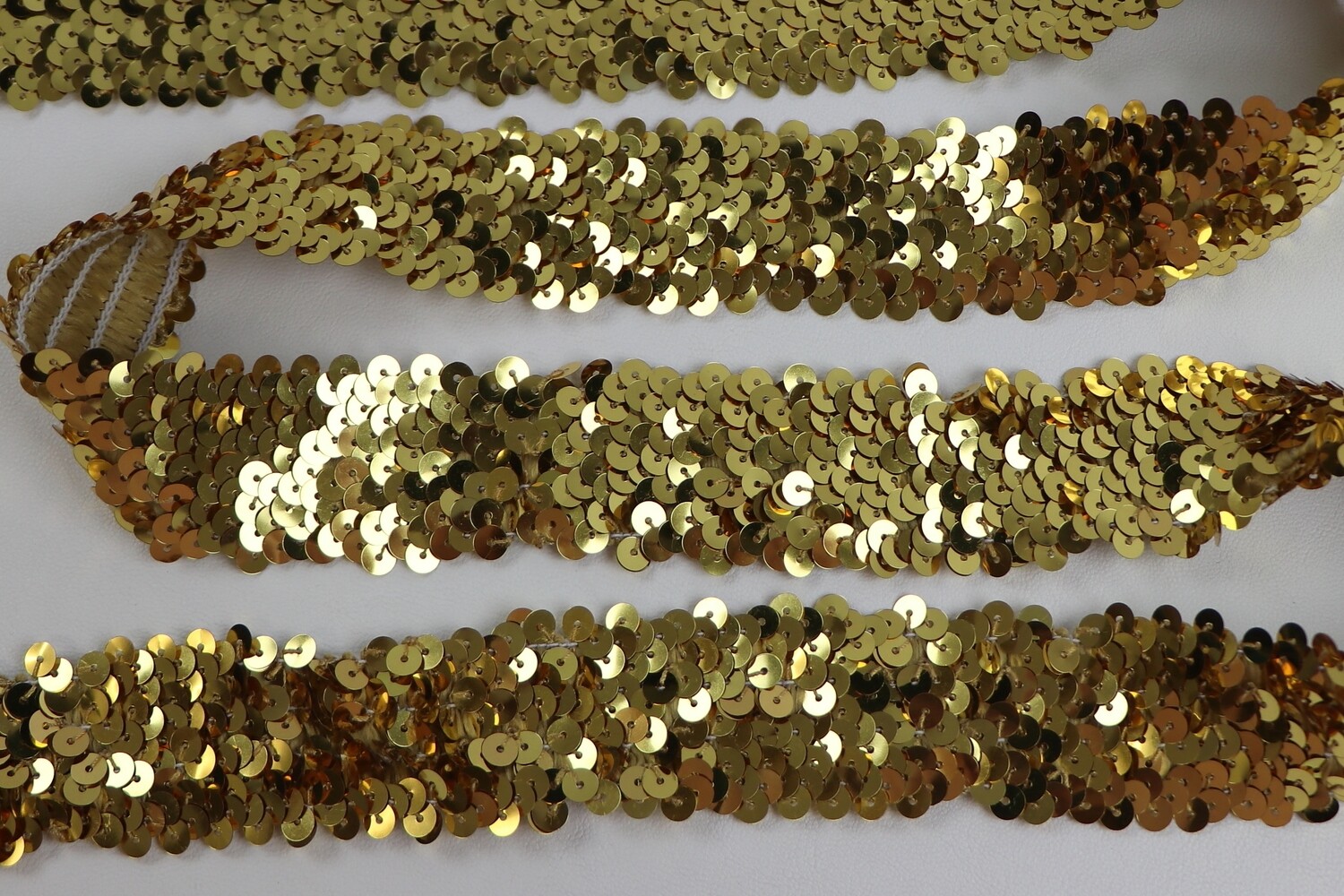 Borte Pailletten 4 reihig elastisch &quot;gold&quot;