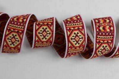 Jacquardborte 30mm &quot;rot-gelb&quot;