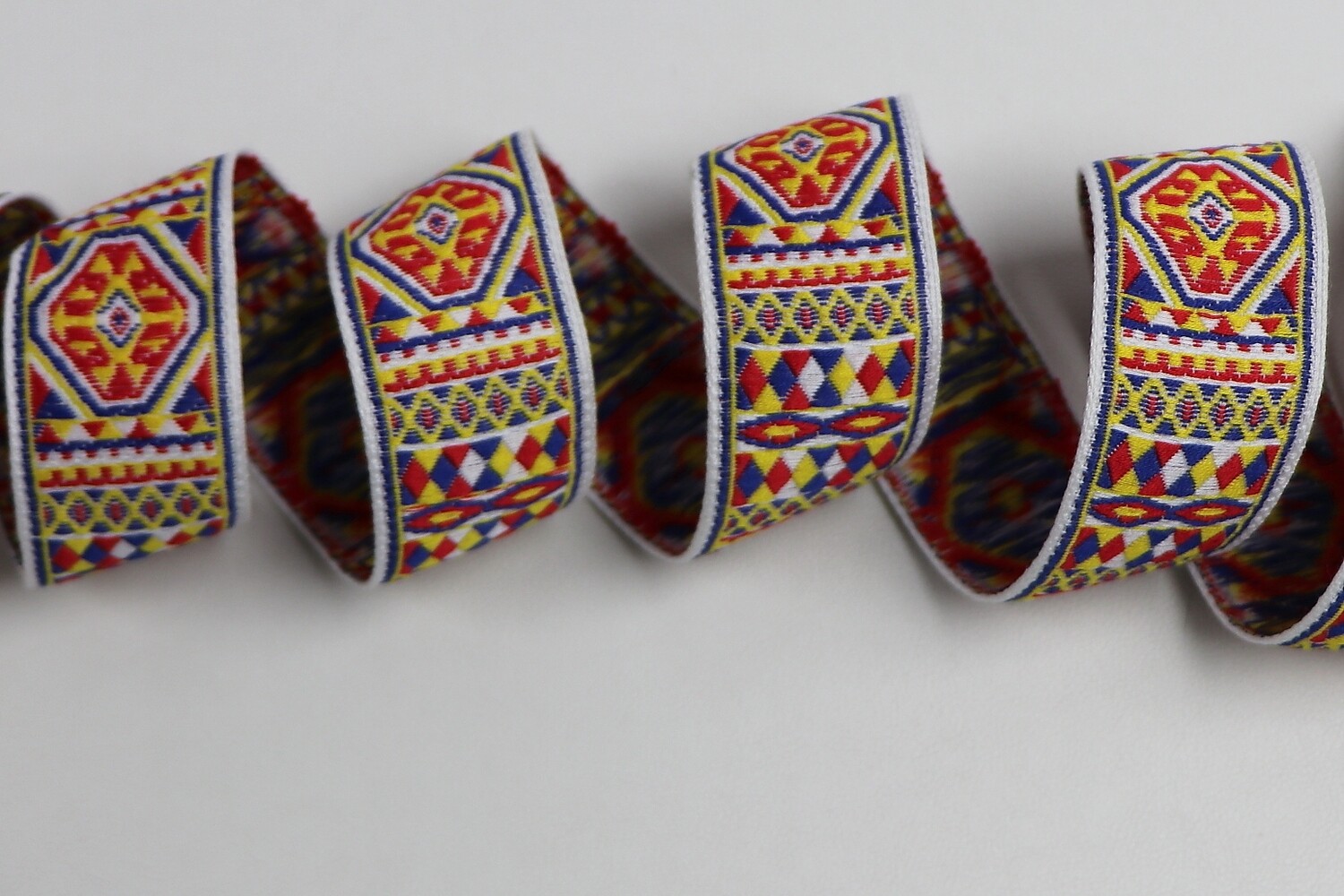 Jacquardborte 30mm &quot;gelb-rot&quot;