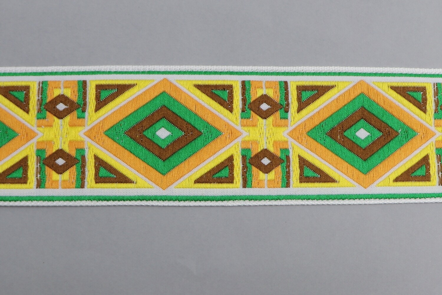 Jacquardborte 50mm &quot;gelb-grün&quot;