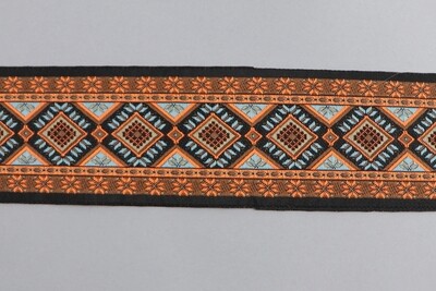 Jacquardborte 50mm &quot;orange-hellblau&quot;