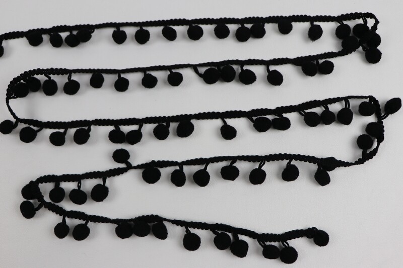 Pompon-Borte &quot;schwarz&quot;