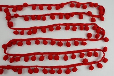 Pompon-Borte gross &quot;rot&quot;