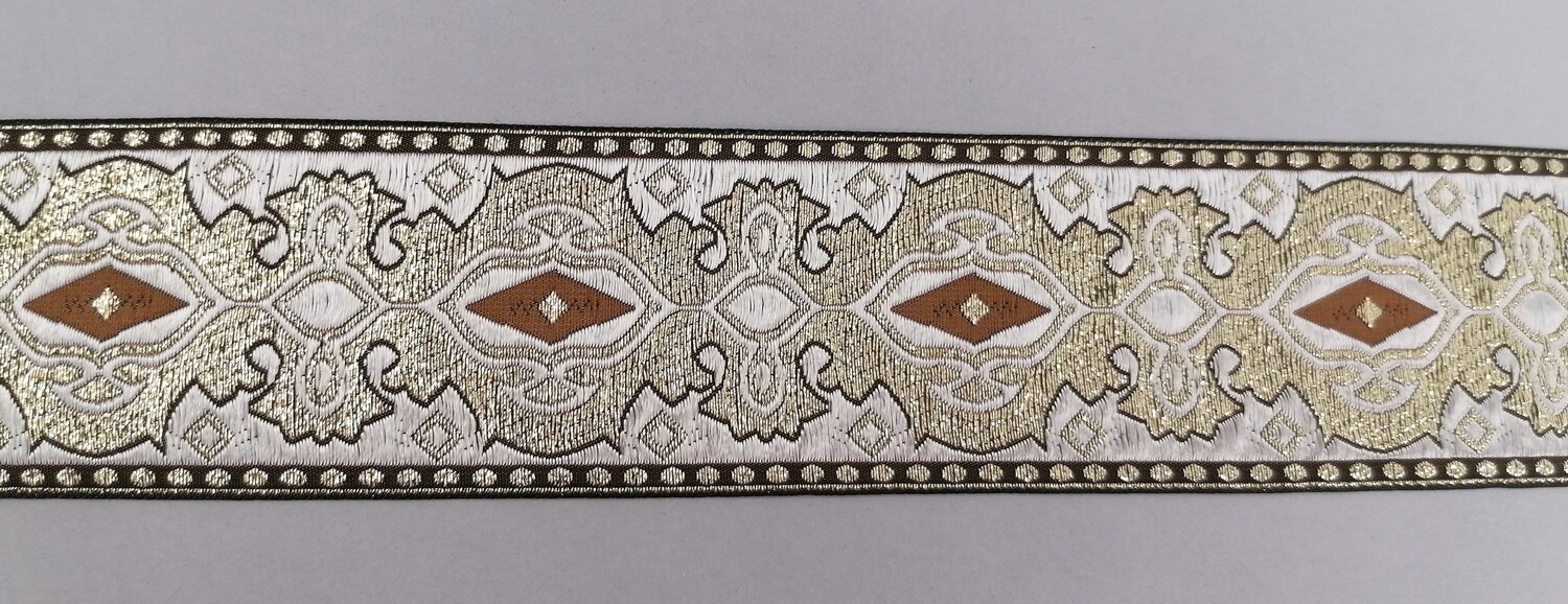 Jacquardborte Wappen &quot;braun-écru-gold&quot;