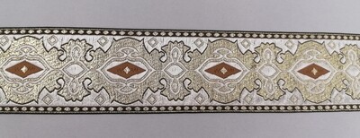 Jacquardborte Wappen &quot;braun-écru-gold&quot;