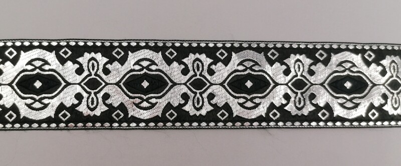 Jacquardborte Wappen &quot;schwarz-silber&quot;