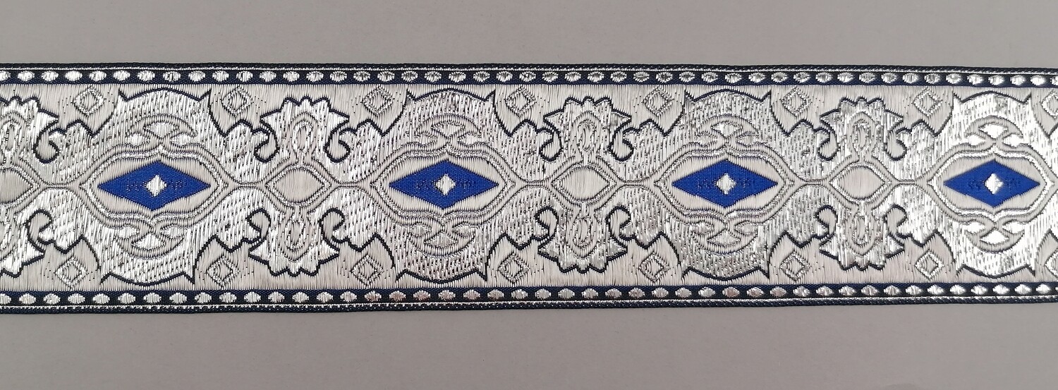 Jacquardborte Wappen &quot;blau-weiss-silber&quot;