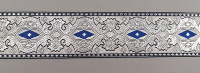 Jacquardborte Wappen &quot;blau-weiss-silber&quot;