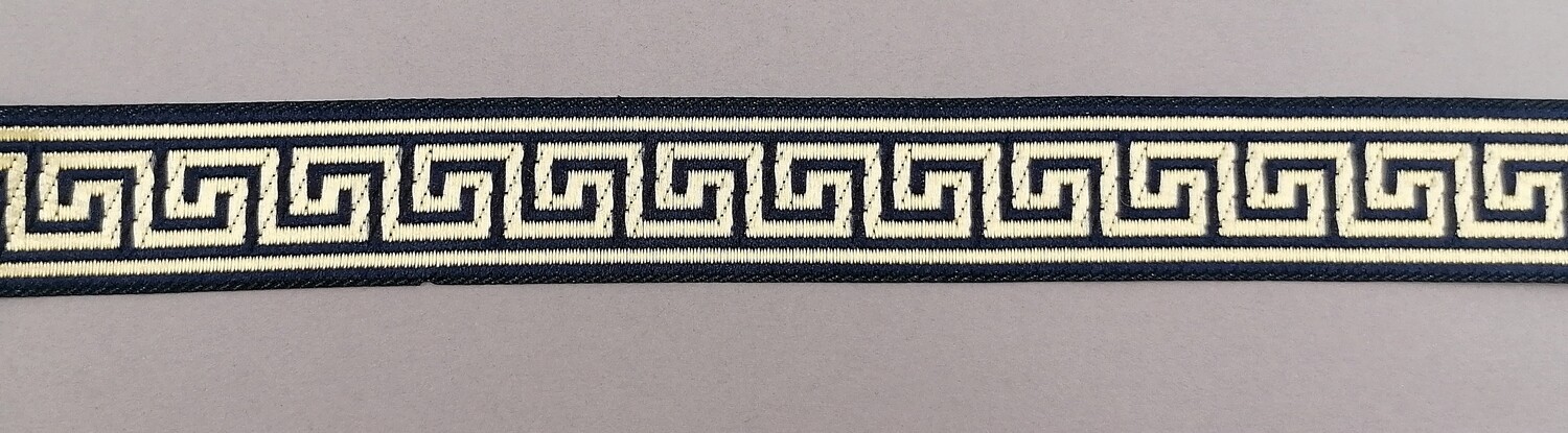 Jacquardborte 22mm &quot;marine-gold&quot;