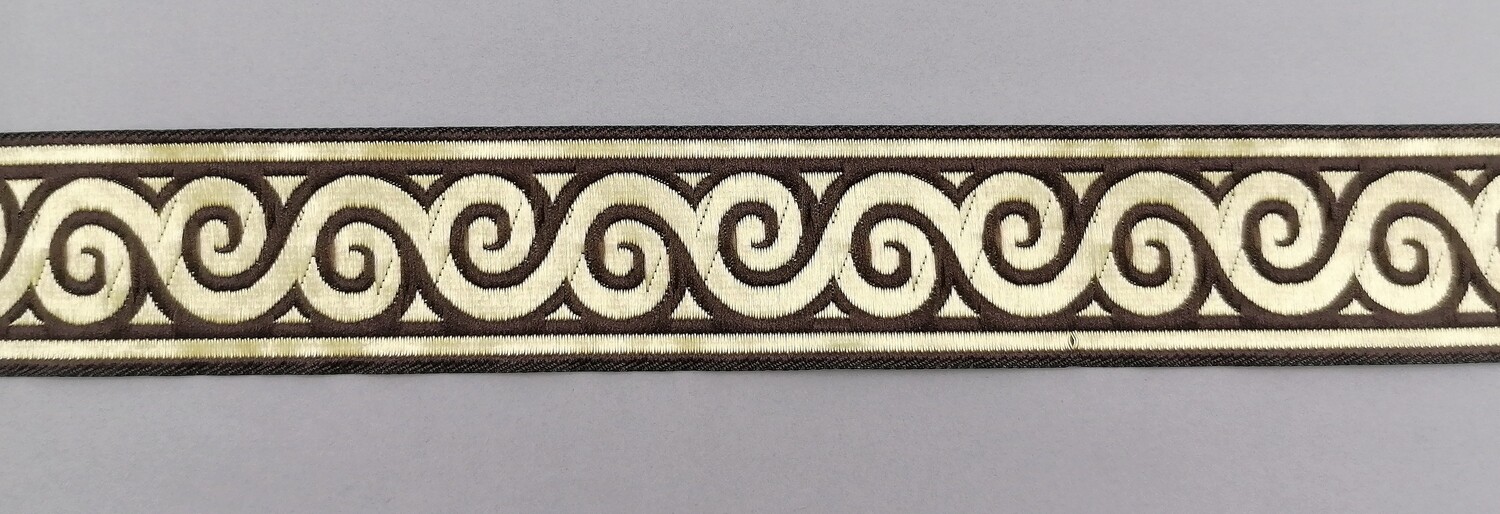 Jacquardborte 35mm &quot;braun-gold&quot;