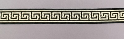 Jacquardborte 22mm &quot;schwarz-gold&quot;
