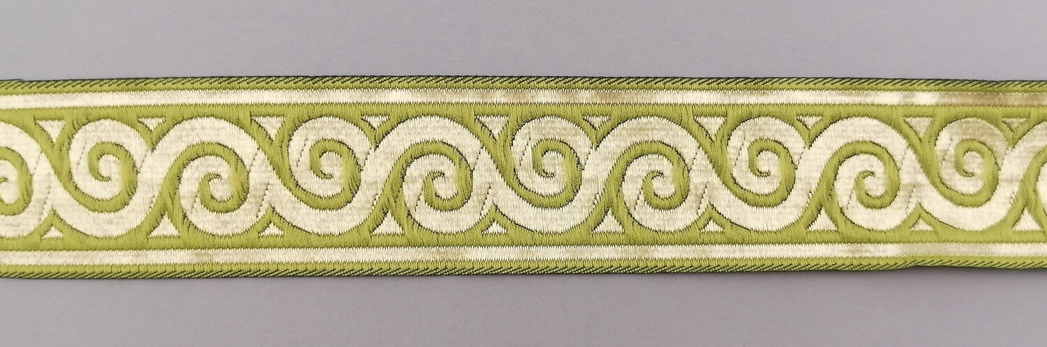 Jacquardborte 38mm &quot;grün-gold&quot;