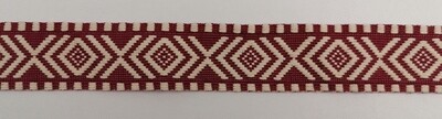 Jacquardborte 38mm &quot;bordeaux-écru&quot;